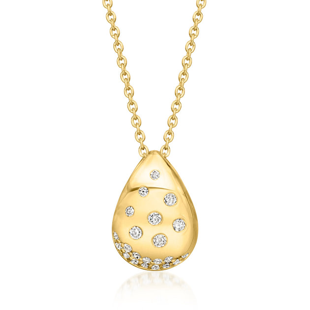 Ross-Simons Scattered-Diamond Teardrop Necklace Silver 2