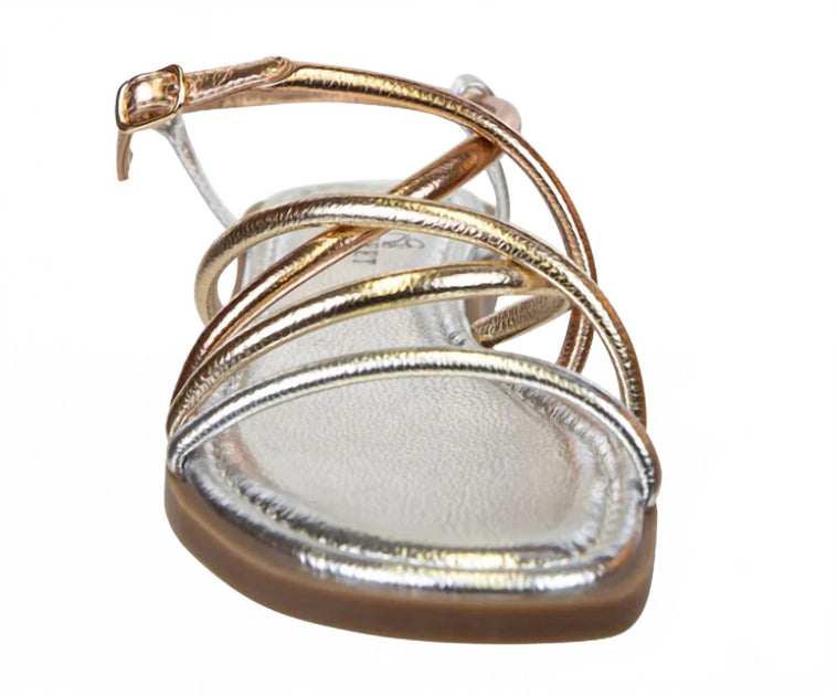 Naked Feet Minimalist Flat Sandal Silver US 9 4