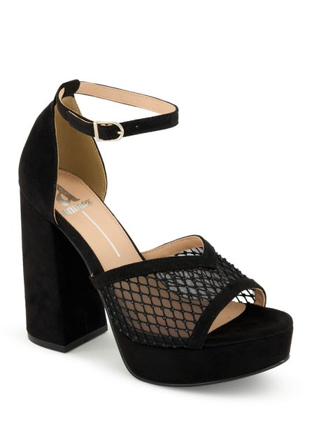 Andrea Women's Heeled Platform Sandals Black US 7 2