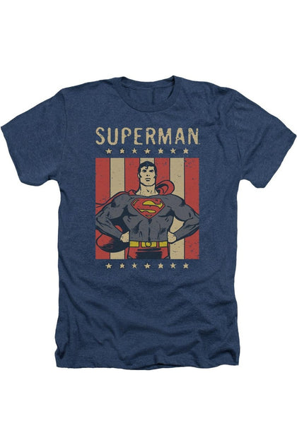 Gildan DC Comics Retro Liberty T-Shirt Bleu Large 2