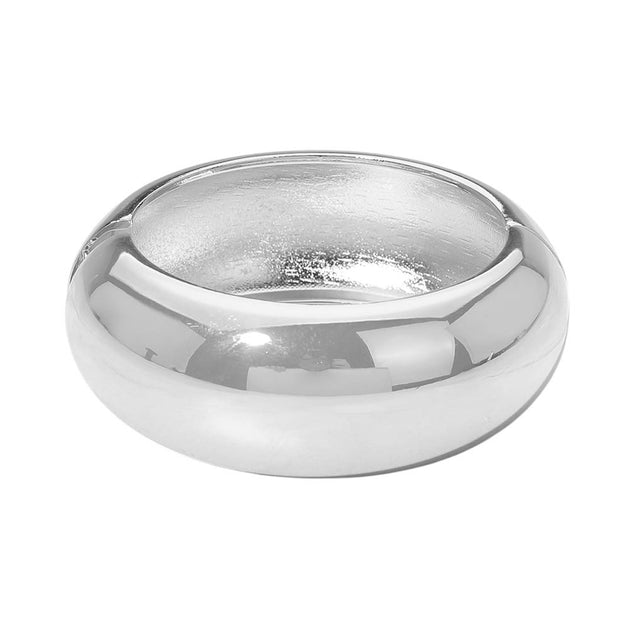 FASHNZFAB Dome Metal Hinged Bangle Silver One Size 3