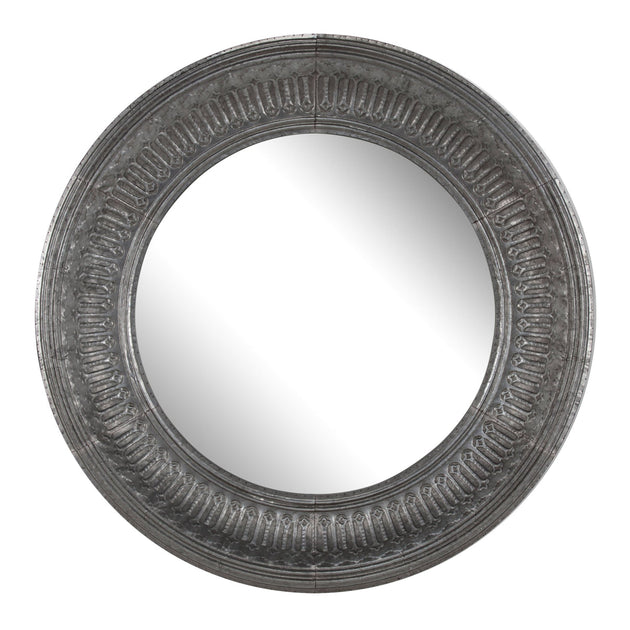 Hivvago Round Wall Mirror Antique Gray 2