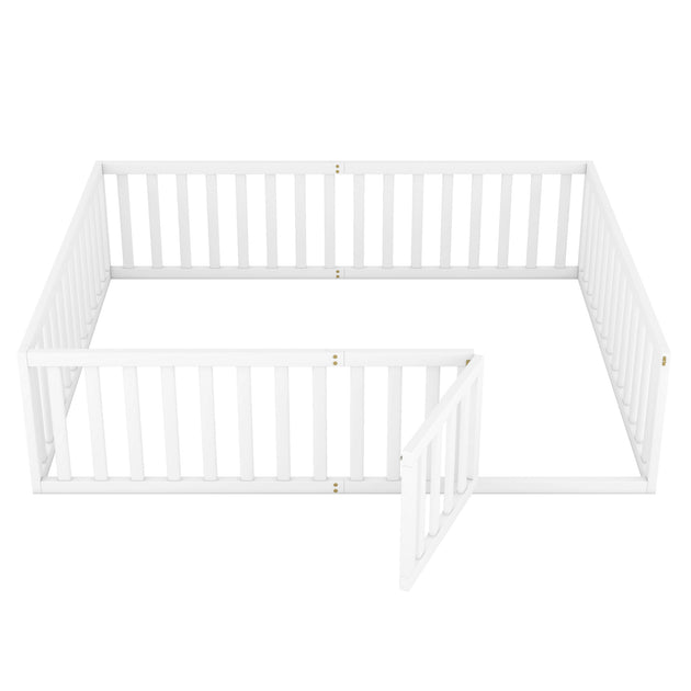 GOODSILO Queen Floor Bed Frame Walnut 2