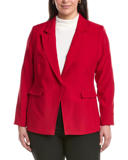 Tahari ASL Solid Blazer Red US 18 2