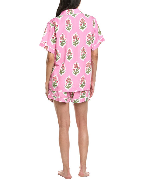 Katie Kime Floret Pajama Short Set Pink Medium 3