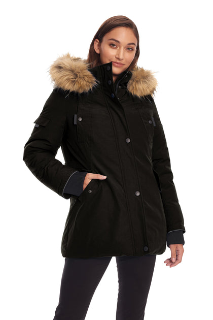Alpine Glacier Women's Vegan Down Parka Green Small 3