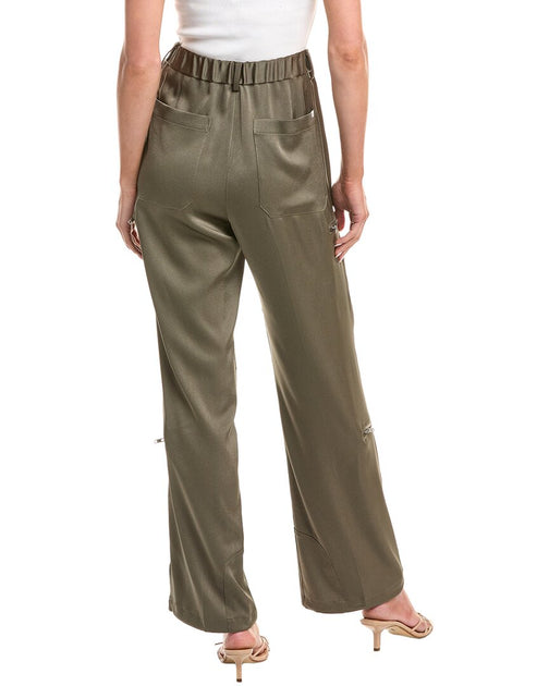 Helmut Lang Fluid Satin Flight Pant Green US 2 3