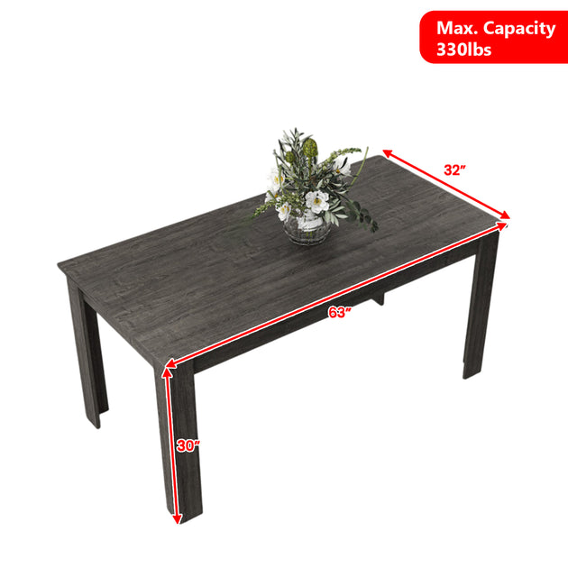 Hivvago 63-Inch Rectangular Dining Table Brown 6