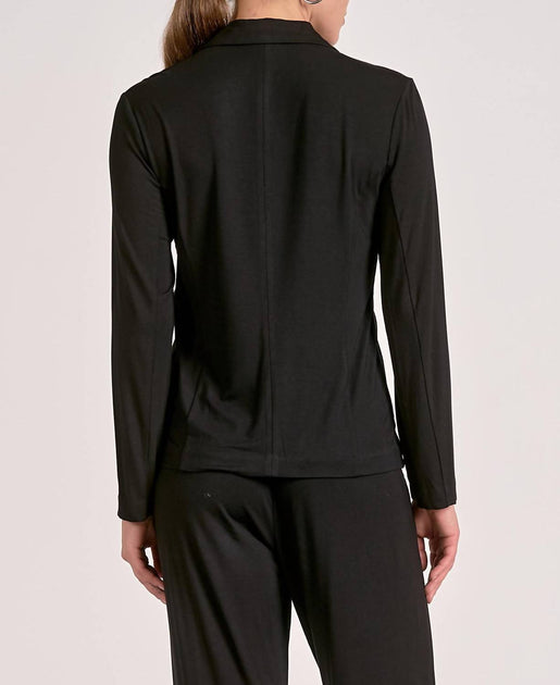 ELAN Komfortabler Knopf-Blazer Schwarz S 3