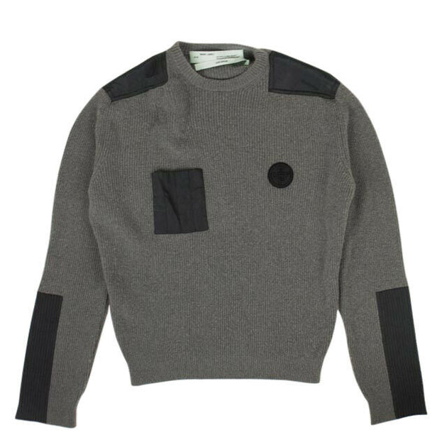 Off-White Logo Patch Pullover Grau Medium 2