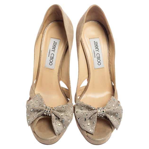 Jimmy Choo Talva Platform Pumps Beige EU 37 4