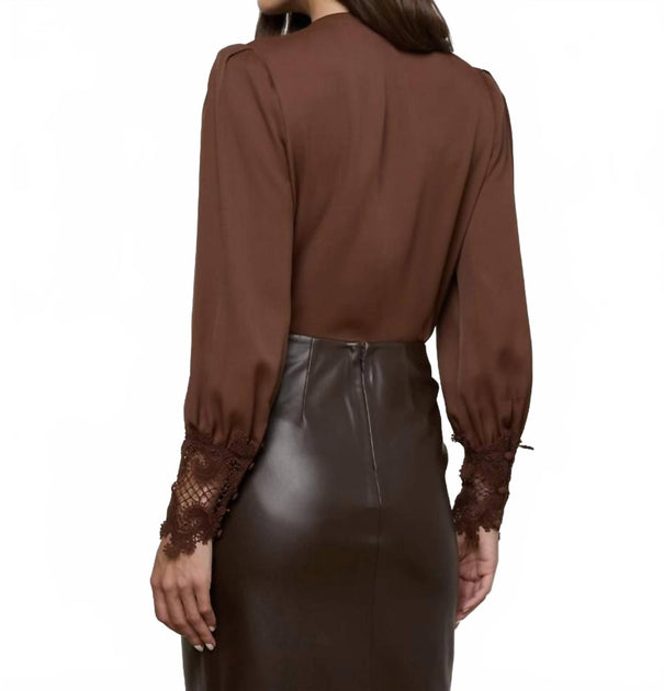 L'Agence Ava Lace Cuff Blouse Multi Small 4
