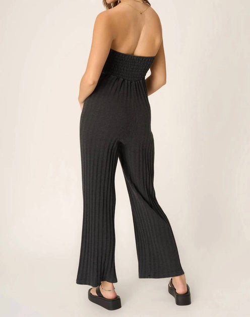Pro-Ject Marseille Strapless Rib Jumpsuit Black XSmall 3