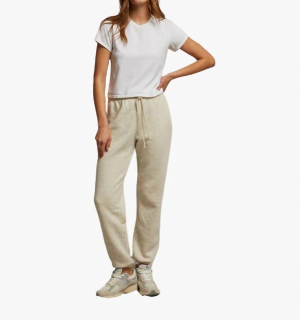 PERFECTWHITETEE Michelle Cotton Fleece Jogger Hafer Large 3