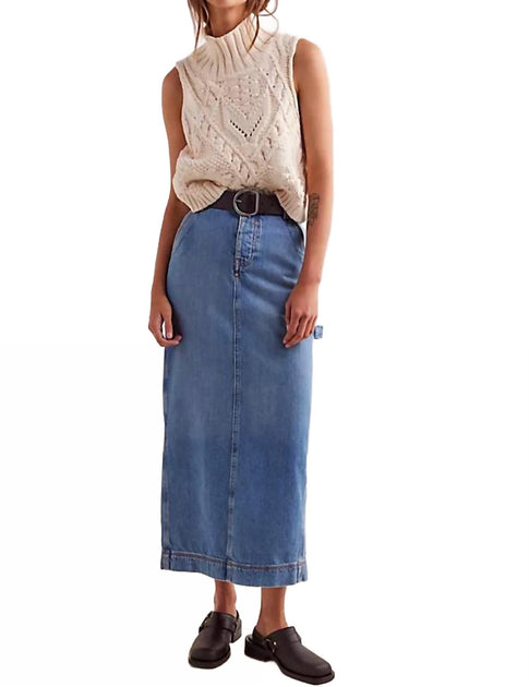 Free People Francisco Denim Maxi Skirt Blue 26 2