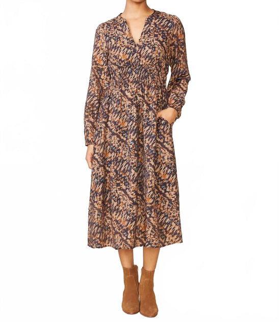 Anthem the Label Midi Dress Brown Multi Medium 2