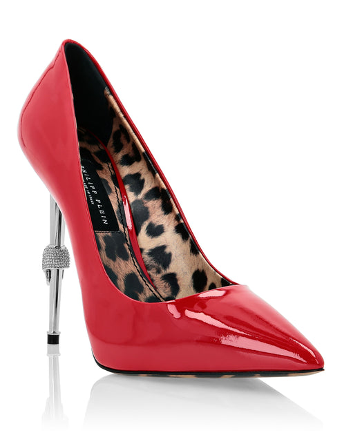 Philipp Plein Skull Heel Patent Leather Pumps Black EU 39 4