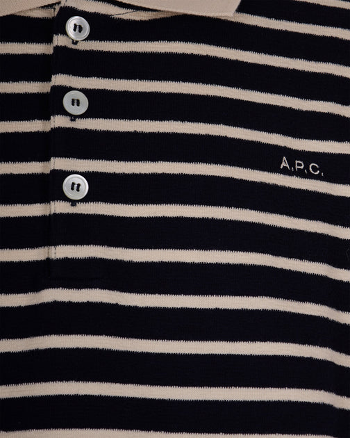 A.P.C. Striped Polo Blue/Black Medium 4