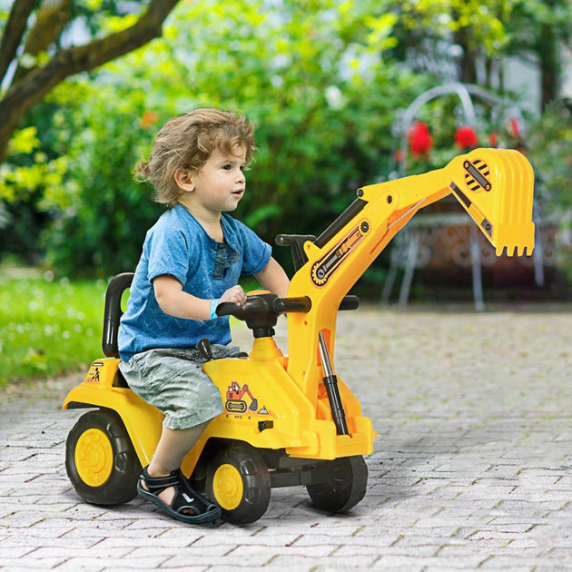 BreeBe Ride On Excavator Pull Cart Yellow 3
