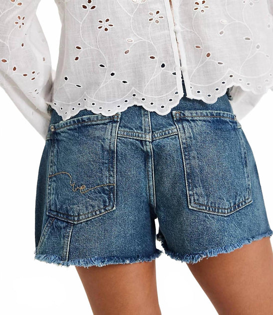 Free People Now Or Never Denim Short Blue 30 3