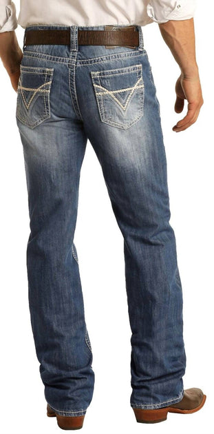 Rock & Roll Denim Cowboy Double Barrel Relaxed Fit Boot Jeans Blue 42 x 32 3