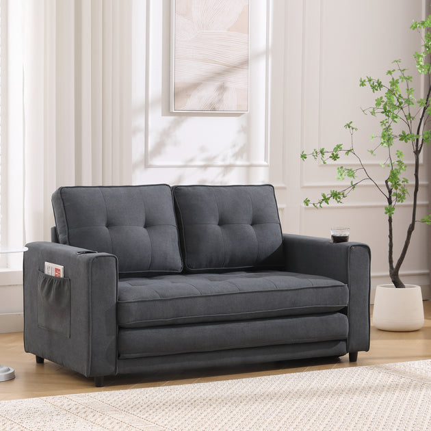 Streamdale 3-in-1 Futon Sofa Bed Black 4
