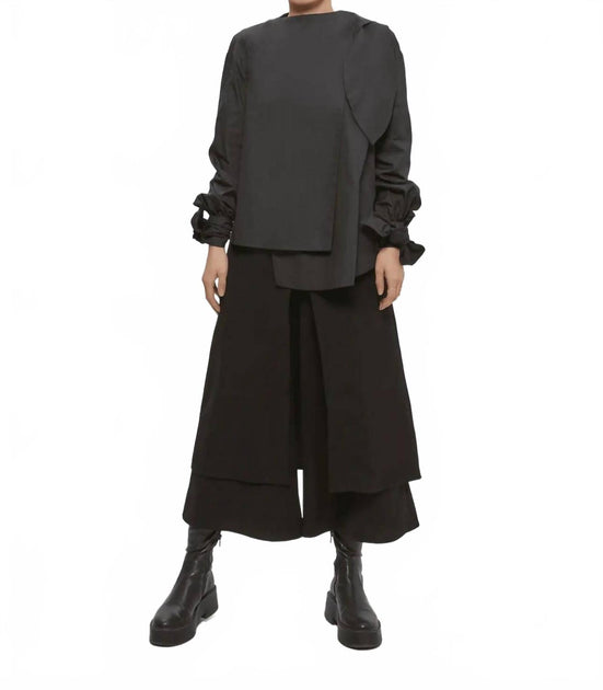 The Sei Long Sleeve Bow Shirt Black Medium 2