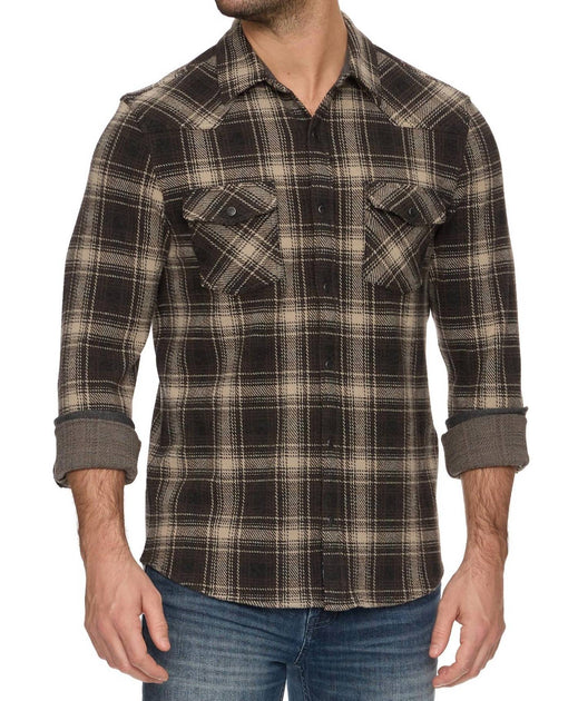 Flags & Anthem Desert Son Hero Stretch Flannel Shirt Grey XL 3