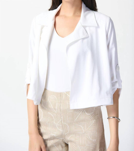 Joseph Ribkoff Woven Boxy Cover Up White US 4 2