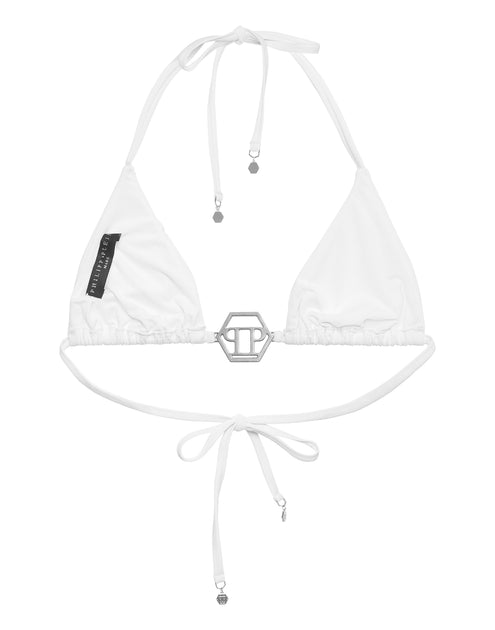 Philipp Plein Crystal Hexagon Triangle Bikinioberteil Weiß Medium 3