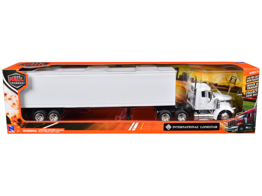 International LoneStar LKW mit Trockenwaren-Anhänger Weiß 1/43 4