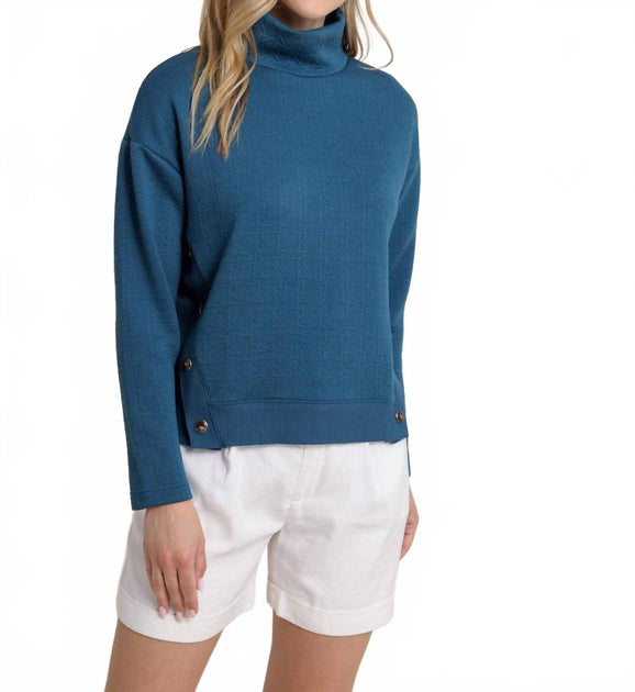 Southern Tide Cordelia Quilted Pullover Blue XS 2