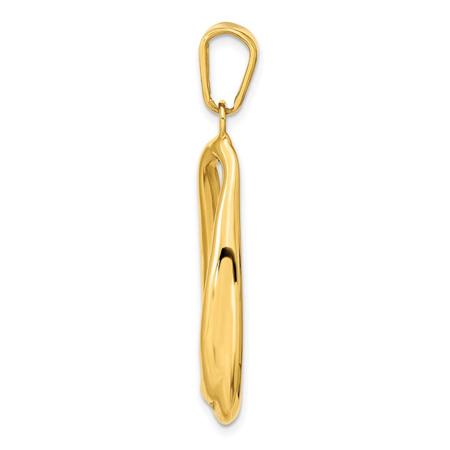 Diamond2Deal Hollow Oval Pendant Yellow Gold 3