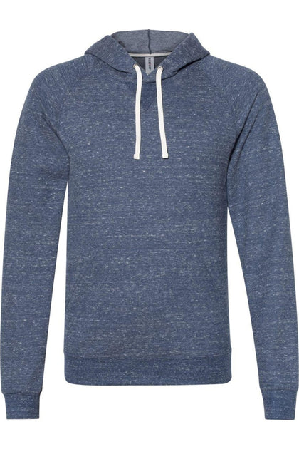 JERZEES Snow Heather French Terry Raglan Kapuzenpullover Blau Medium 2