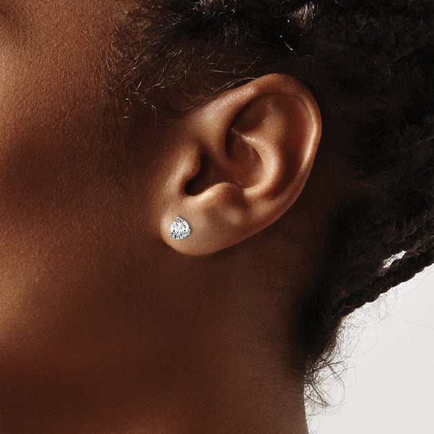 Diamond2Deal Lab Grown Diamond Stud Earrings Silver 4