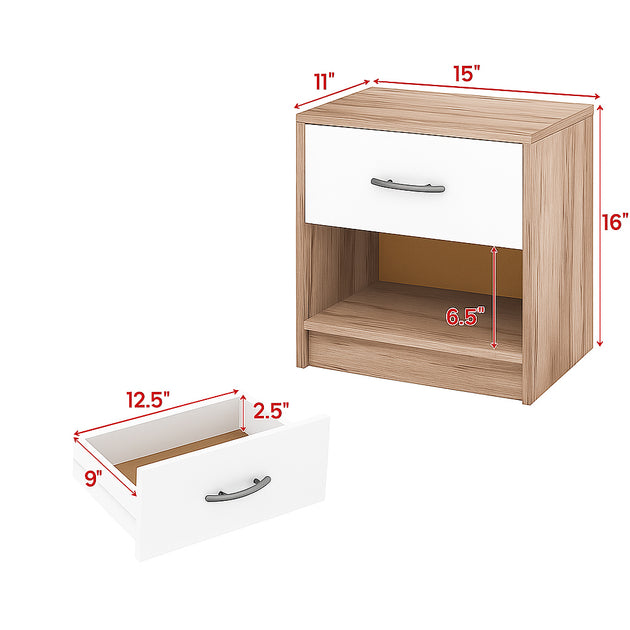 Hivvago Bedside Table Brown 8