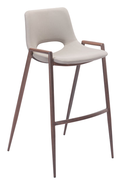 Hivvago Desi Barstool Set of 2 Beige Walnut 2