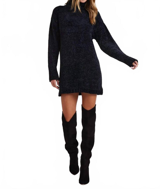 Bella Dahl Turtleneck Sweater Dress Black Medium 2