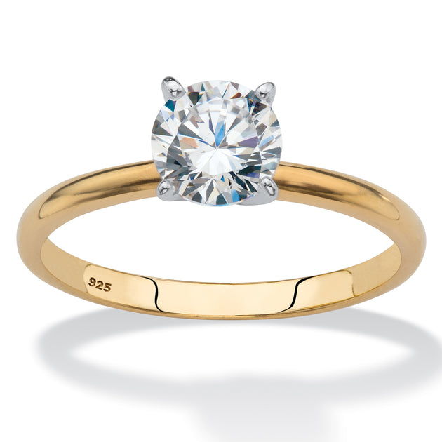 Palm 1.08 Cttw Cubic Zirconia Solitaire Ring Silver US 9 2