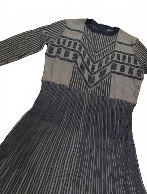 Elio Textured Knit Dress Grey Small 4