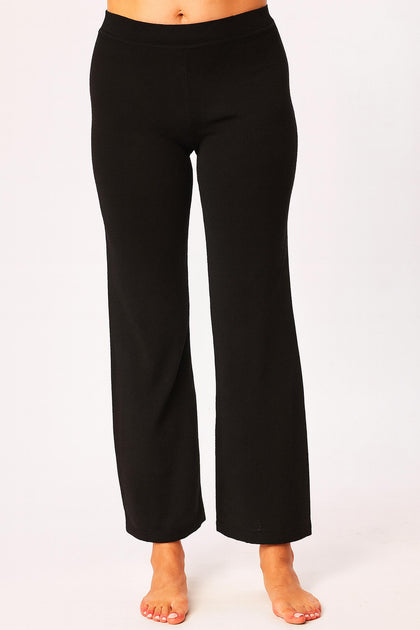 Angel Apparel Pull On Wide Leg Pant Black XLarge 2