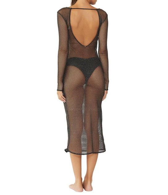 PQ Swim Rachel Sheer Dress Brown Medium/Large 4