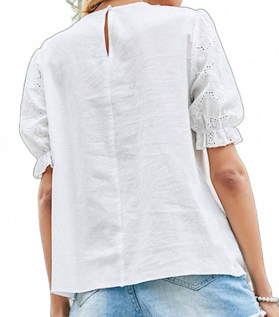 Licosa Leah Eyelet Blouse White Medium 4