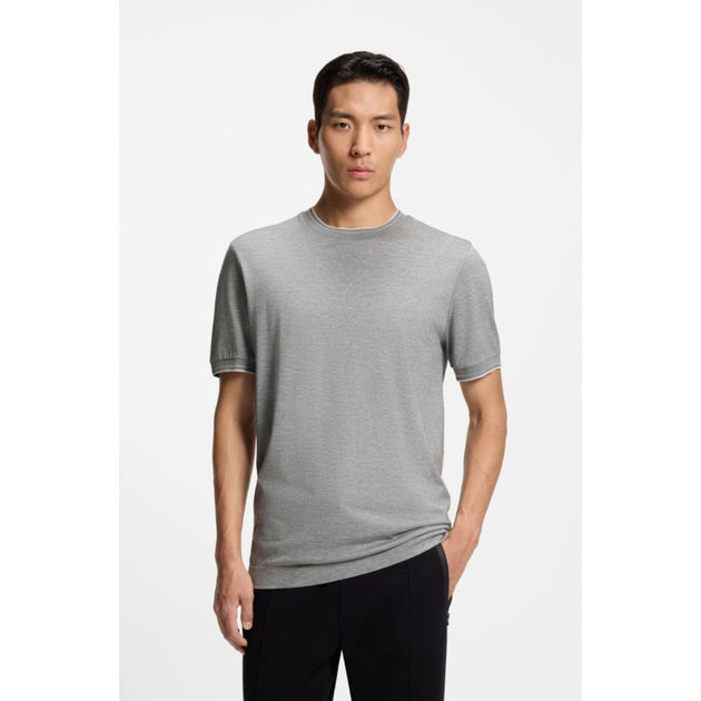 Boss Collar-tipping T-shirt Grey Medium 4