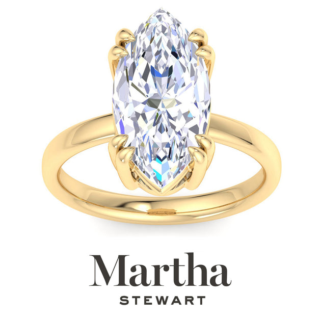 Martha Stewart Marquise Lab Grown Diamond Solitaire Ring White US 7 7