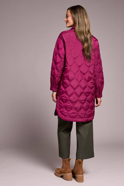 TRIBAL Long Quilted Jacket Pink Small 4