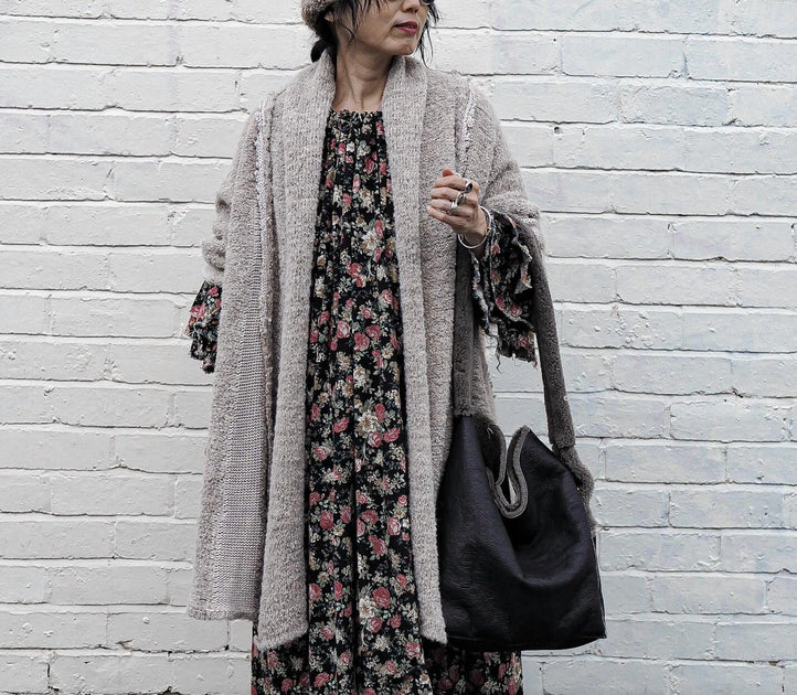 Amano by Lorena Laing Kimono Cardigan Grau Large 2