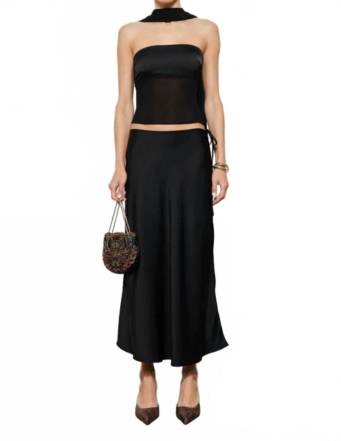 Loucia Calliope Strapless Scarf Top Black Large 2