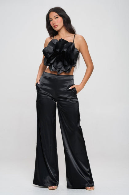 TRUEDAMES Crop Top & Pant Set Pink Medium 2