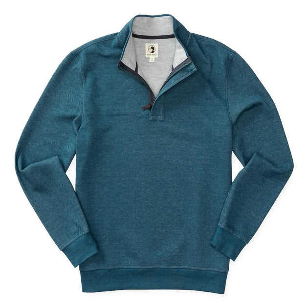 Duck Head Bearing Pique Performance 1/4 Zip Pullover Sweater Blue XXL 3